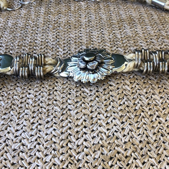 Vintage 80s metal Cointreau rope belt, flower design - Picture 7 of 8